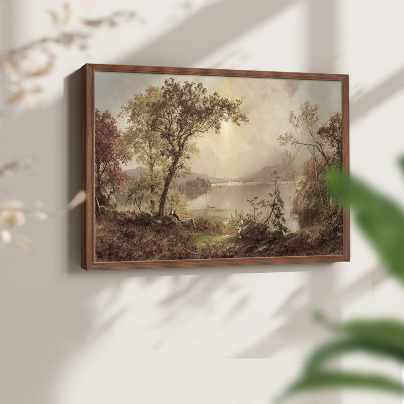 Paysages rétro-CCLxxv-reproduction encadrée, H 22 po x l 28 po, Noyer