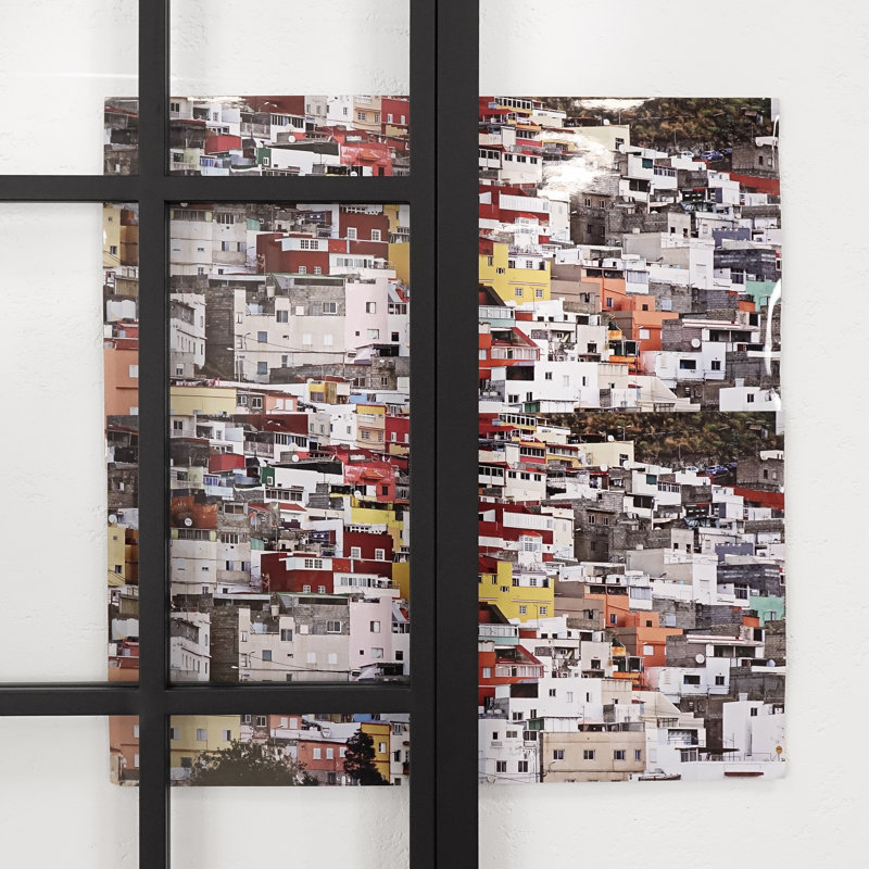 Metal Frame with Glass Barn Door