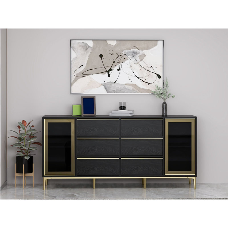Minerva 85cm Sideboard, Black