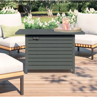 Table de foyer d'extérieur avec couvercle 25 H x 42 W (gris)