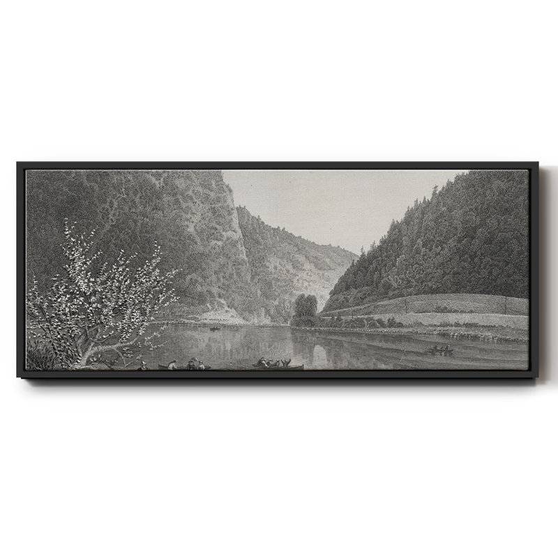 Delaware Water Gap- Framed Canvas, 12" H x 30" W
