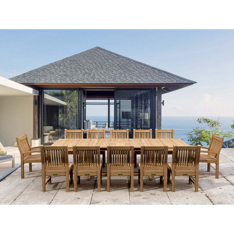 Valencia Outdoor 13 - Piece Teak Dining Set
