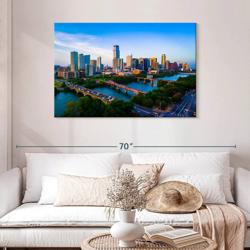 Austin Aerial View, 30" H x 45" W