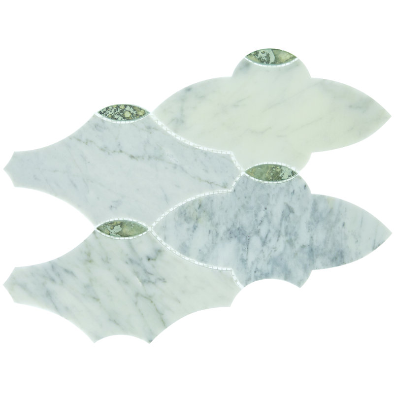 Random Sized Natural Stone Mosaic Wall Tile, Carrara White