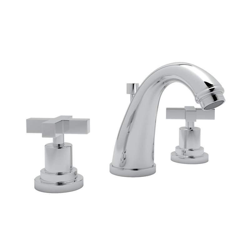 Lombardia® Widespread Bathroom Faucet with Drain Assembly, Cross Handle, Polished Chrome