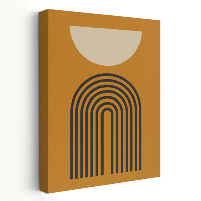 Lune au-dessus de l'arche - Abstrait, art contemporain Mid-Century, minimaliste, rétro