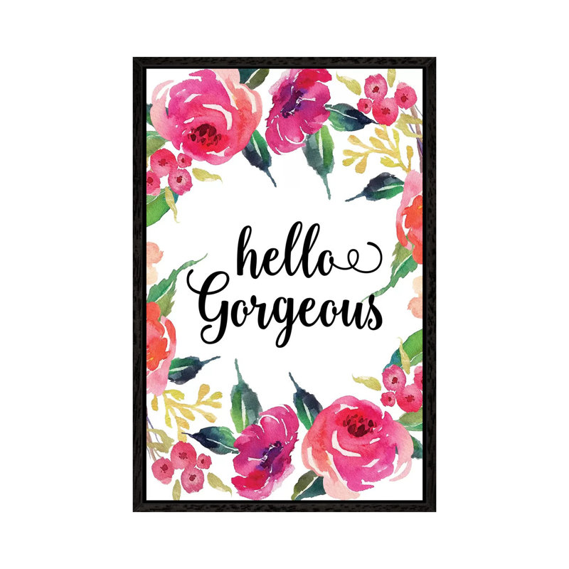 Hello Gorgeous - Painting on Canvas, Black Framed, 66.04cm H x 45.72cm W x 3.81cm D