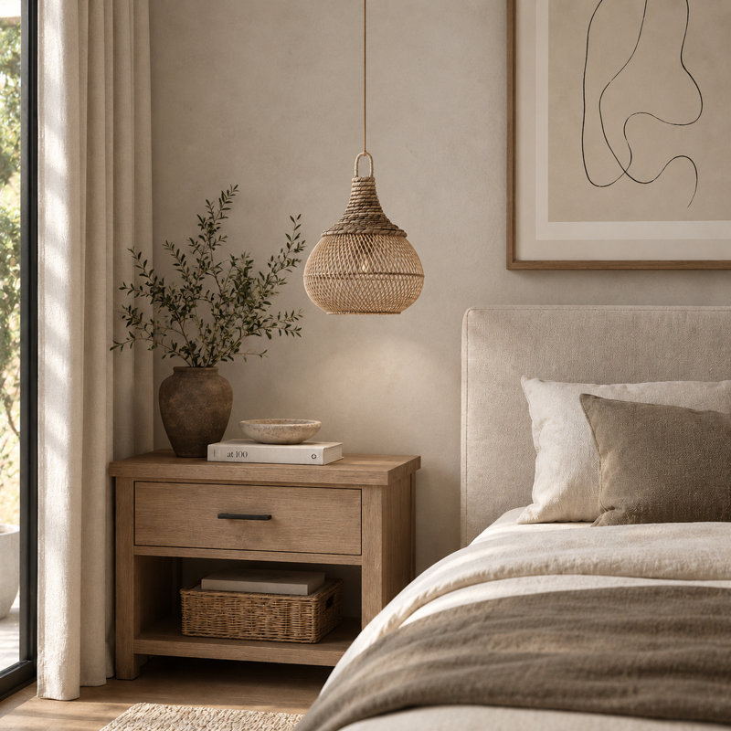 12 in. H Rattan Globe Pendant Shade