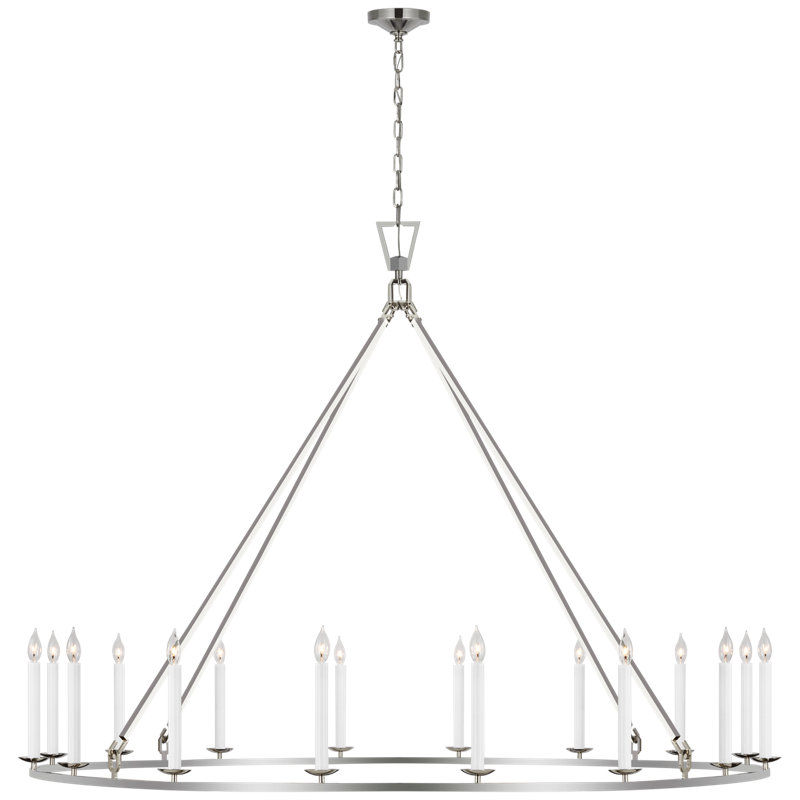 Darlana 16 - Light Wagon Wheel Chandelier, Antique-Burnished Brass, 41.5" H x 61.25" W x 61.75" D