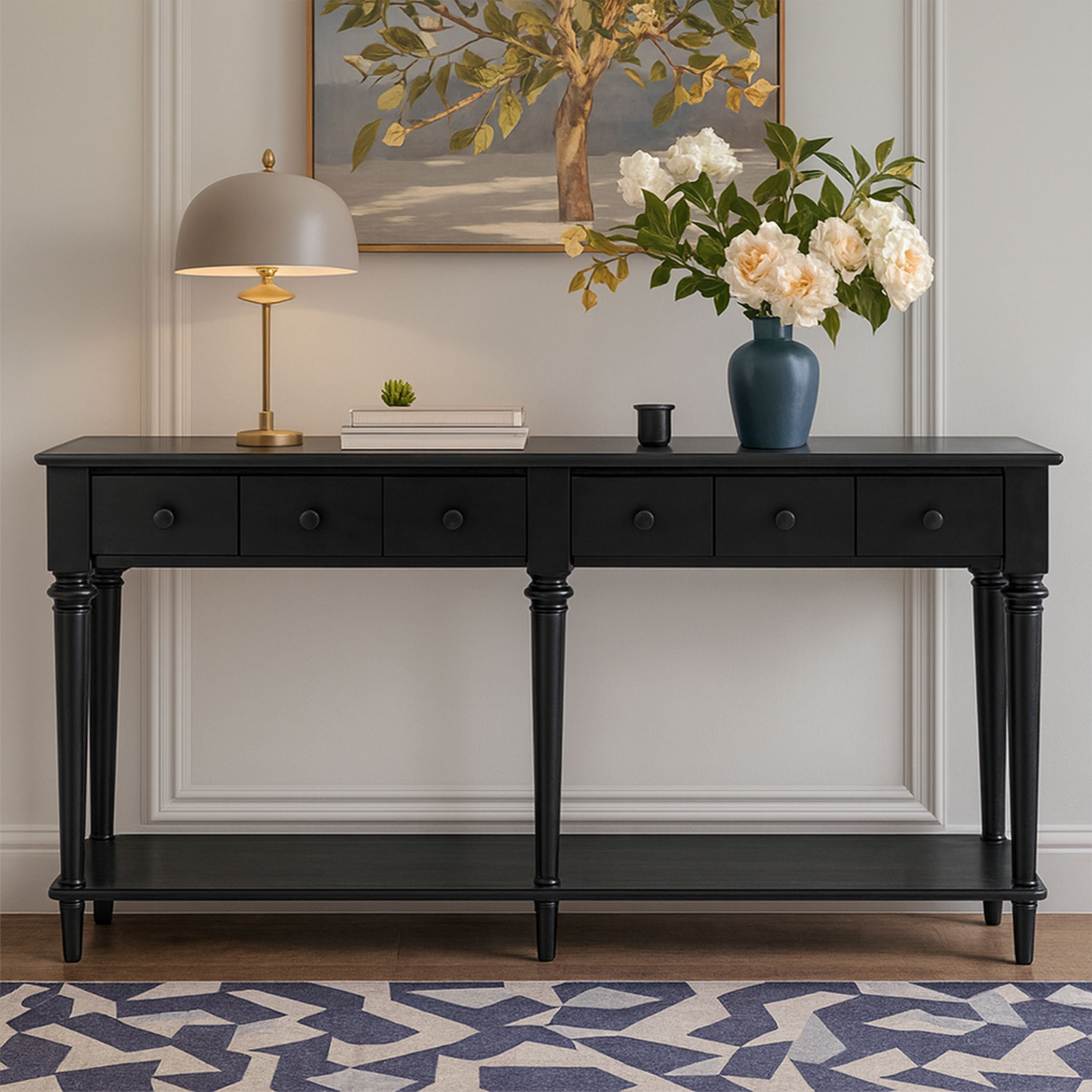 Red Barrel Studio® Classic Wooden Living Room Console Table Entryway ...