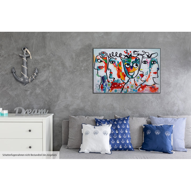 Rearing Up Hand Painted Canvas Print