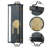 Black Outdoor Wall Lantern Sconce With Seeded Glass And Gold Accent-1715705772-1715705778