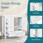 Meuble-lavabo 30 po avec lavabo, 1 armoire et 3 tiroirs, panneau de bois massif et panneau de fibres à densité moyenne, blanc-86867071