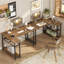 Aaleia Modular L-Shaped Stainless Steel Computer Desk with Built-In Electrical Outlet-558433675