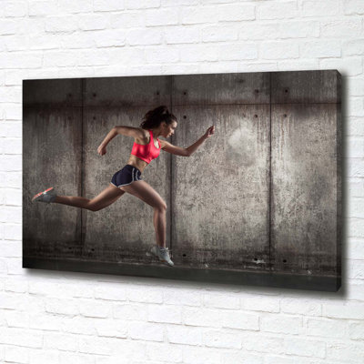 A Running Woman - Wrapped Canvas Print