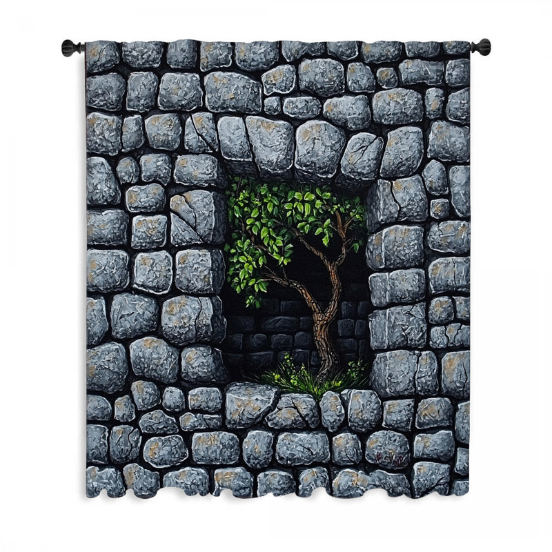Rideaux de fenêtre d'arbre, 1 pièce, L 50 po x L 96 po