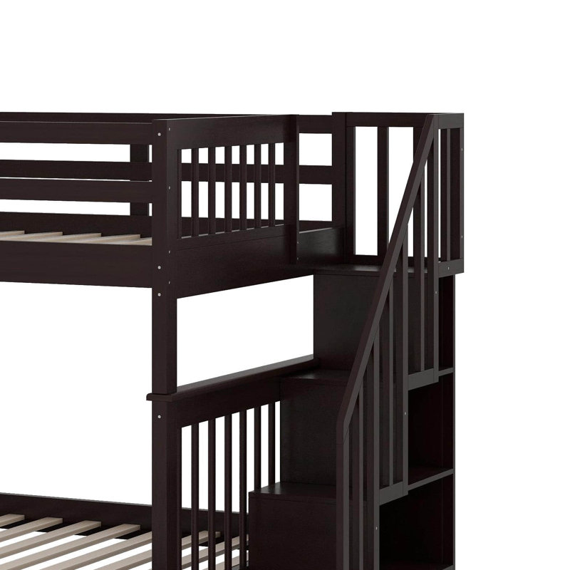 Full Over Full Bunk Bed With Trundle, Espresso