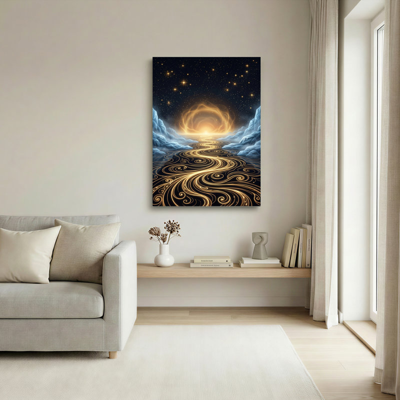 Ensemble de 1 tableau sur toile « Chemin d'or », 36"H x 24"W, Wrapped Canvas