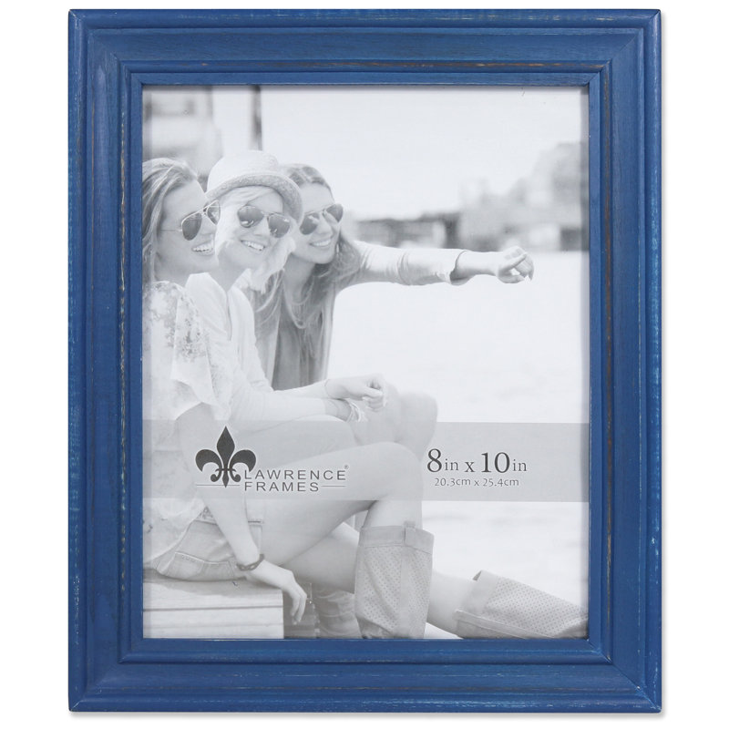 Cadre photo en bois Montesano, 8 po x 10 po, Bleu marine patiné