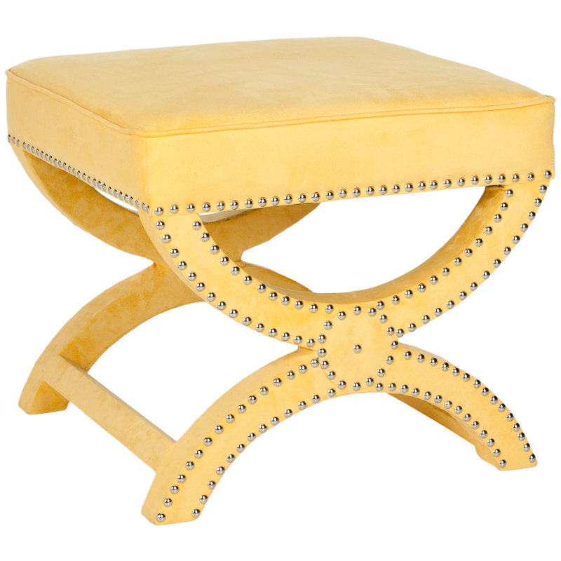 Repose-pieds argenté, Jaune 100% polyester