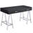 Rectangular Writing Desk With 2 Drawers, Black High Gloss And Style Modern Study Table 2 Compartment,