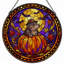 Panneau de vitrail en verre coloré 12 "H 12"