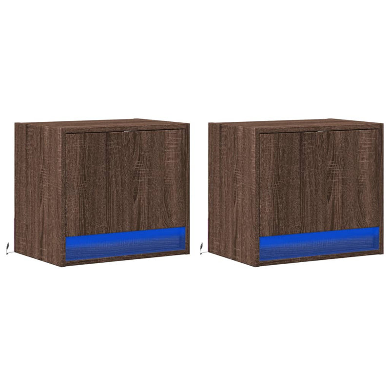 Daeshia 45 cm W Bedside Table, Brown Oak