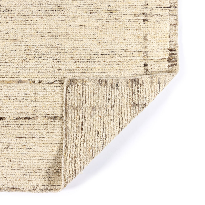 Shervin Geometric Area Rug in White/Neutral, Rectangle 9' x 12'