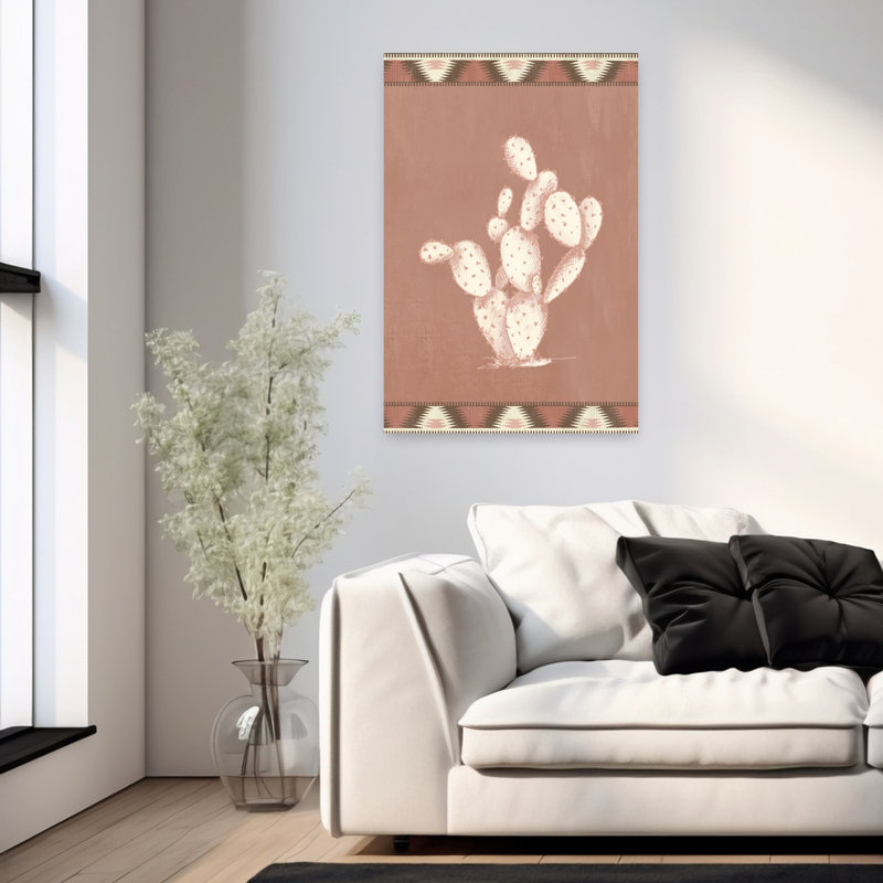 Cactus Navajo I, minimaliste, paysage abstrait de cactus rustiques, art naturel, H 36 po x l 24 po