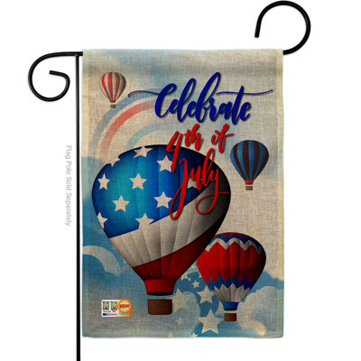 Drapeau de jardin à double face décoration americana g161078-db juillet 4e en toile jute à l’air chaud, quatrième d' 18,5 impressions