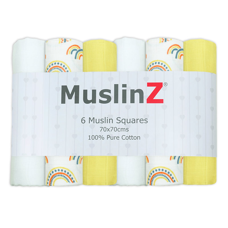 Nona MuslinZ  Baby Muslin Squares 100% Cotton, Yellow
