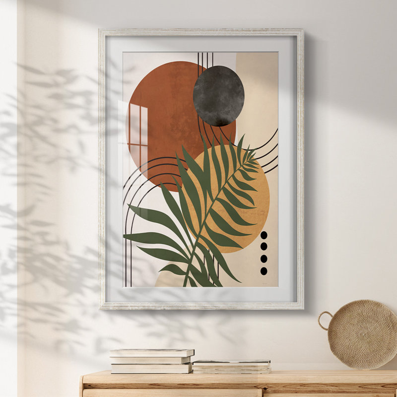 Contemporary Palm I - Impression encadrée, H 25,5 po x l 17,5 po, Blanc