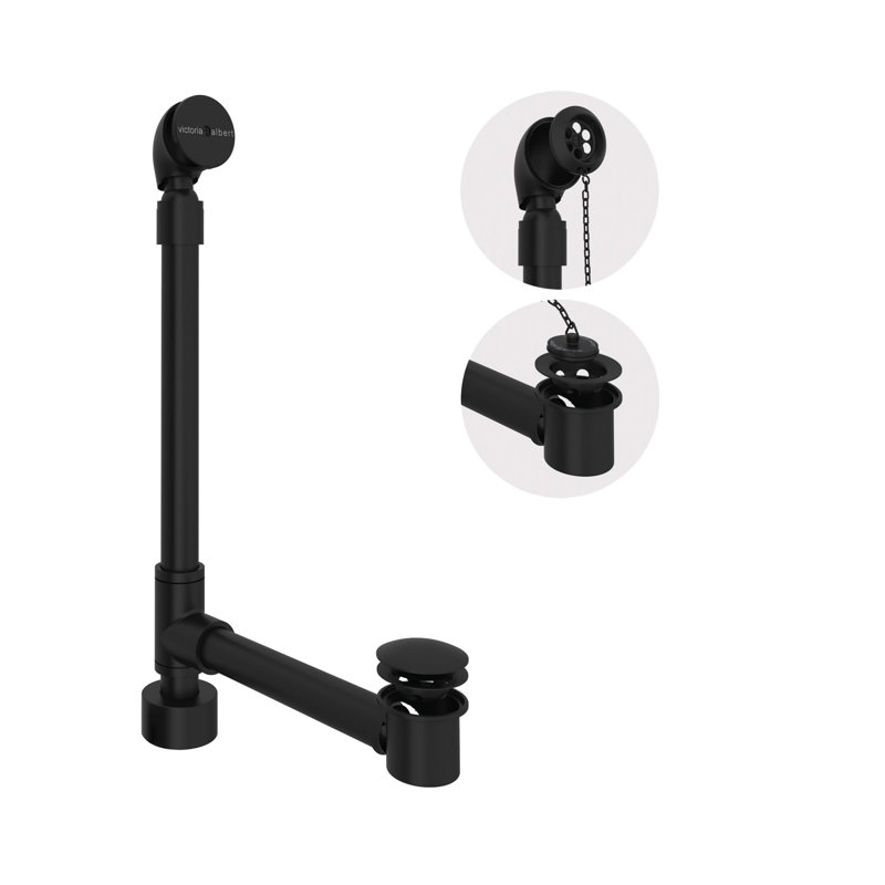 Freestanding Bathtub Drain Kit for Above-Floor Installation Box, Black