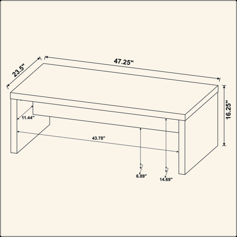 Table basse rectangulaire en bois d'ingénierie