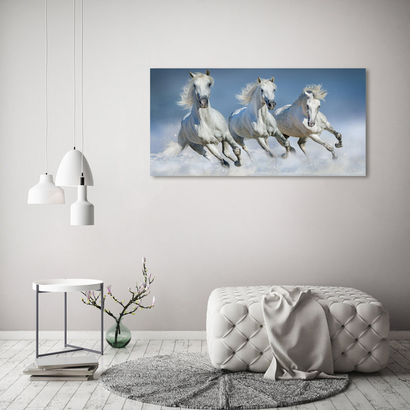 Horses In A Gallop - Wrapped Canvas Print