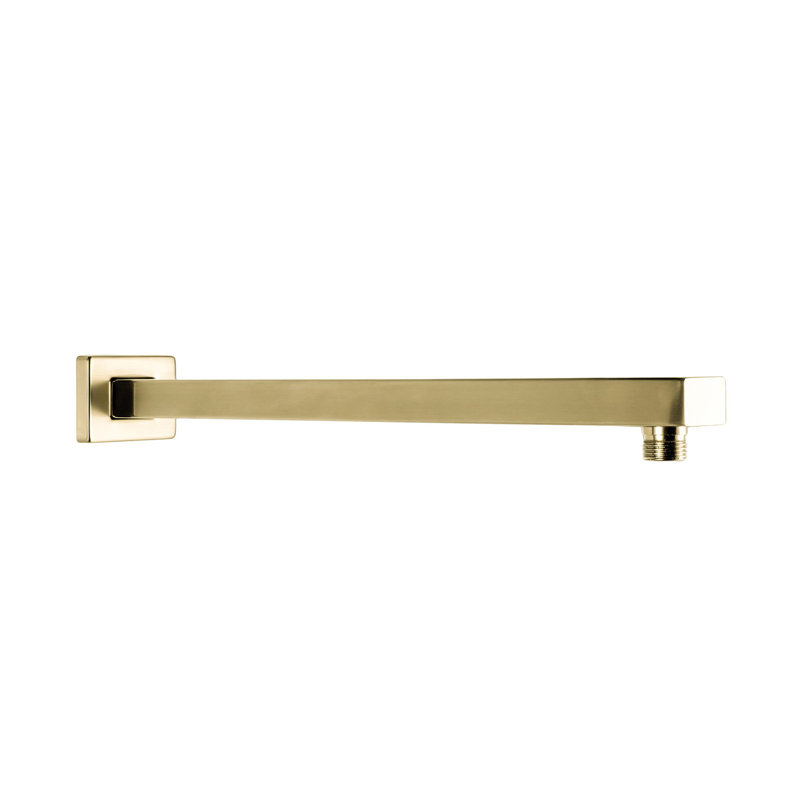 Bras de douche rectangulaire 16 po Vivien, Laiton brossé