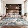 Felty Abstract Cream/Blue Area Rug