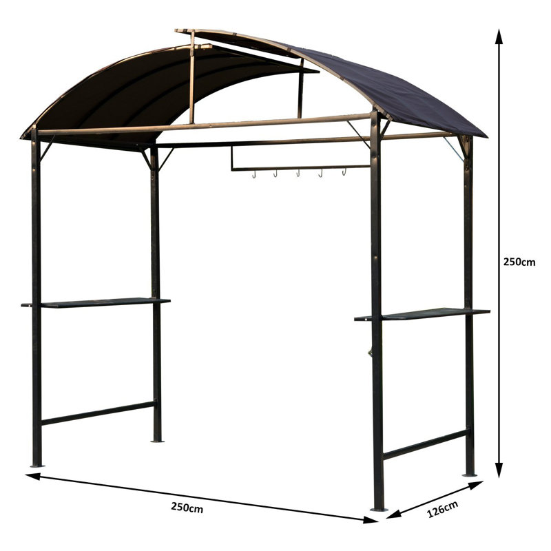 Blandy 2.5m W x 1.2m D Metal Gazebo