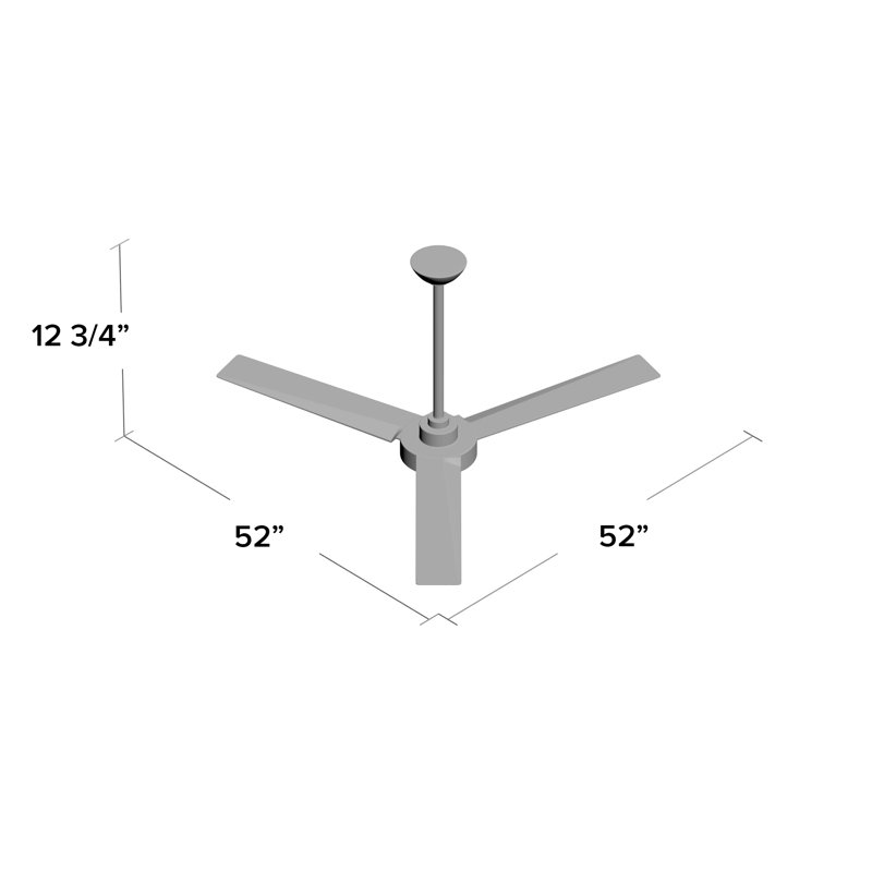 52" Roto 3 - Blade Propeller Ceiling Fan with Wall Control, Flat White