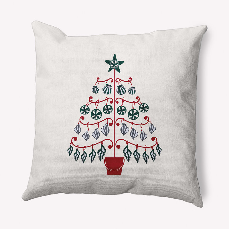 Noël côtier, 16 po x 16 po, Rouge