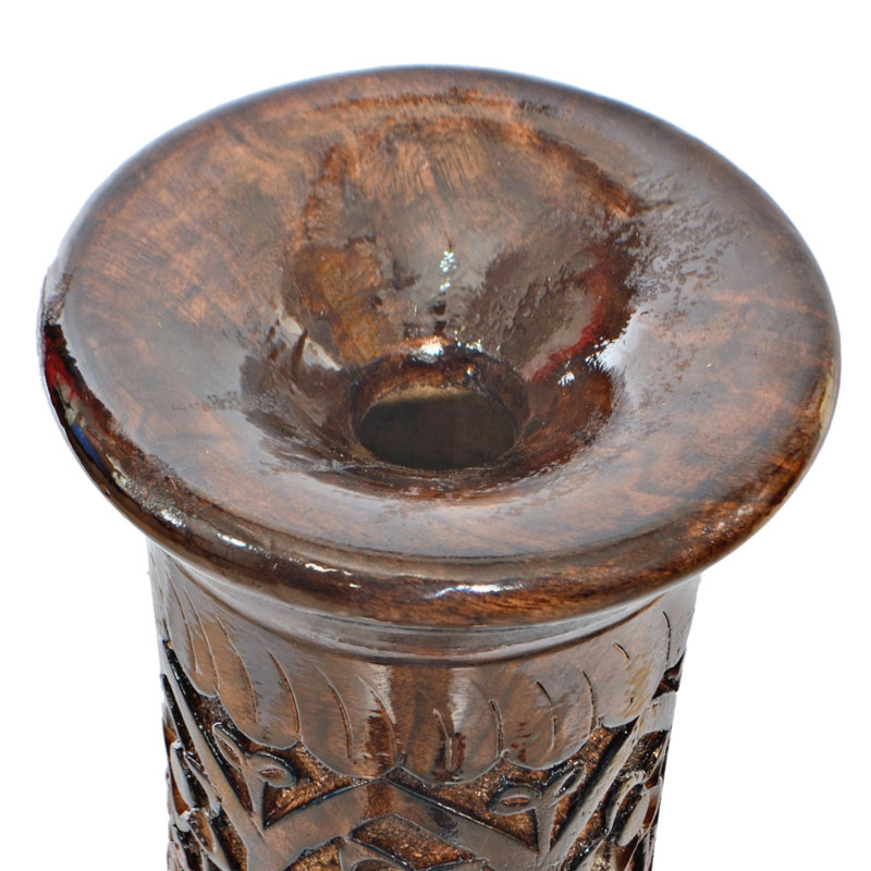 Vase de plancher en bois brun 36 po