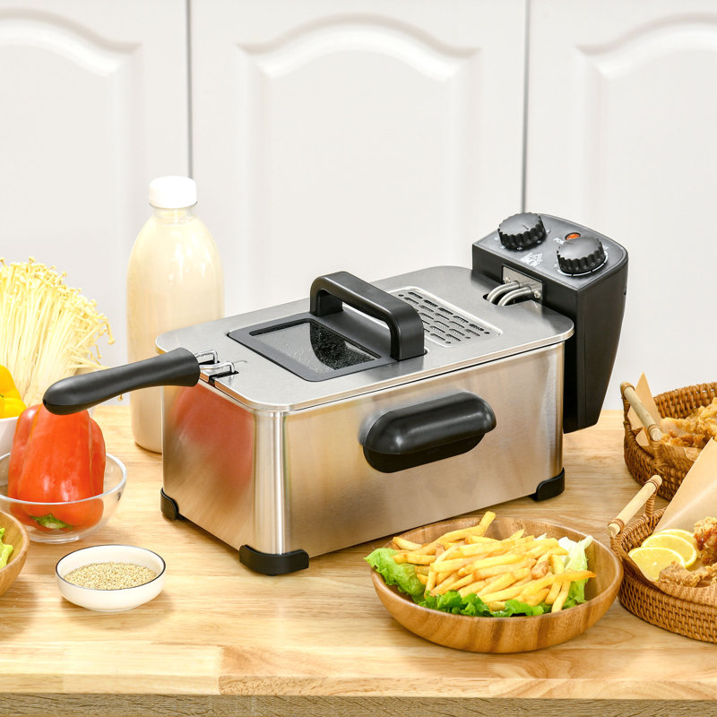 HOMCOM 2000 Watt 3 Cool Touch Deep Fryer Accessory with Timer
