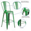 Commercial Grade Distressed Metal Indoor-Outdoor Counter Height Stool with Back-1728823599-1728823575