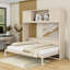 Lit escamotable double en bois avec armoires supérieures, conception pliable-945610500-945610501