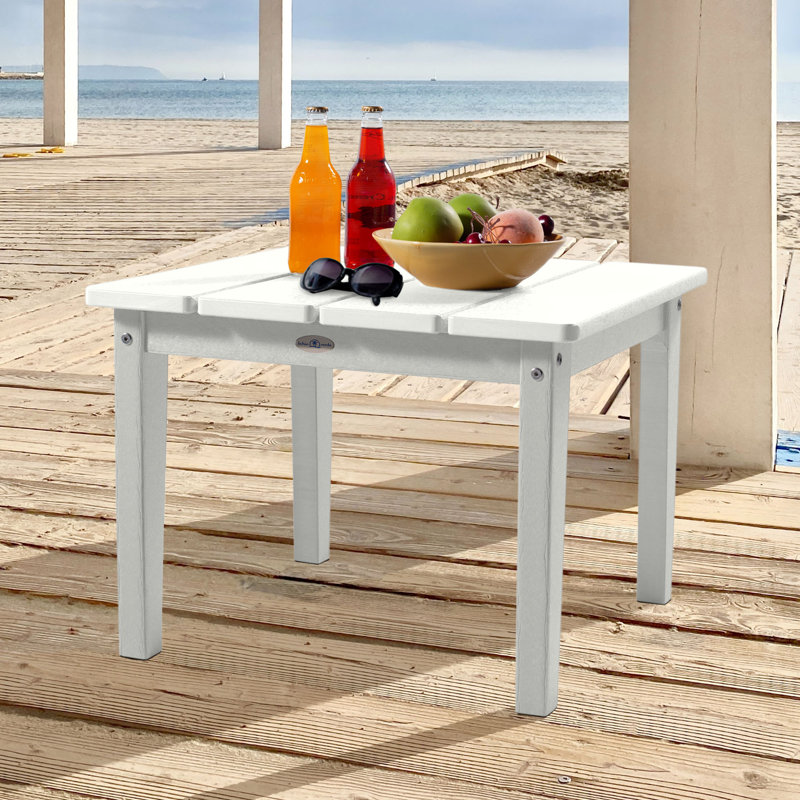 Middendorf Adirondack Outdoor Patio Table, 17" H x 22.75" W x 22.75" D, Coconut White