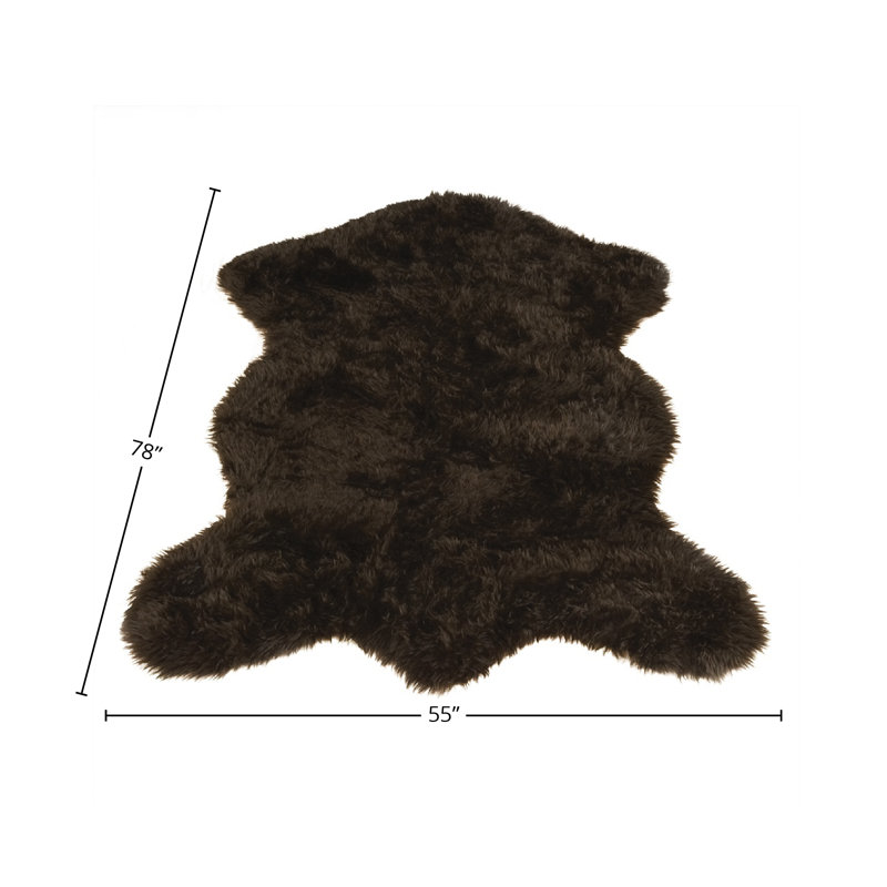 Brown Bear Pelt Brown Area Rug, Novelty 4'7" x 6'7"