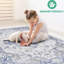 Tapis tissé et tissé 8 x 10, bleu / gris /, ne perd pas ses poils, teinture pour chambre à coucher, thème de salon, décoration intérieure