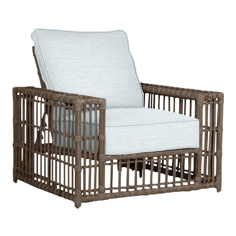 Newport N-Dura Resin Wicker Outdoor Woven Recliner, Welt, Papier ciel, Toile de jute Newport # 66