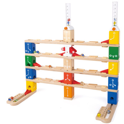 Hape: ensemble de codage de base Quadrilla - construction en marbre de 102 pièces, ensemble de construction de blocs et de marbre, construction personnalisable, jouet de tige, enfants de 6 ans et plus