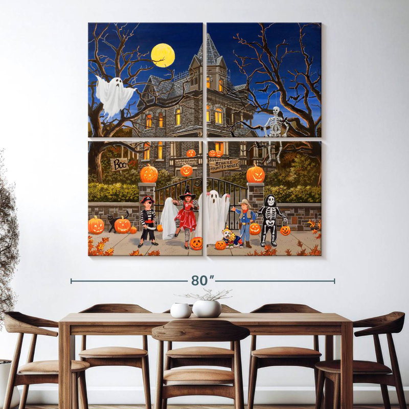 Lelend Beware Haunted House, 74" H x 74" W